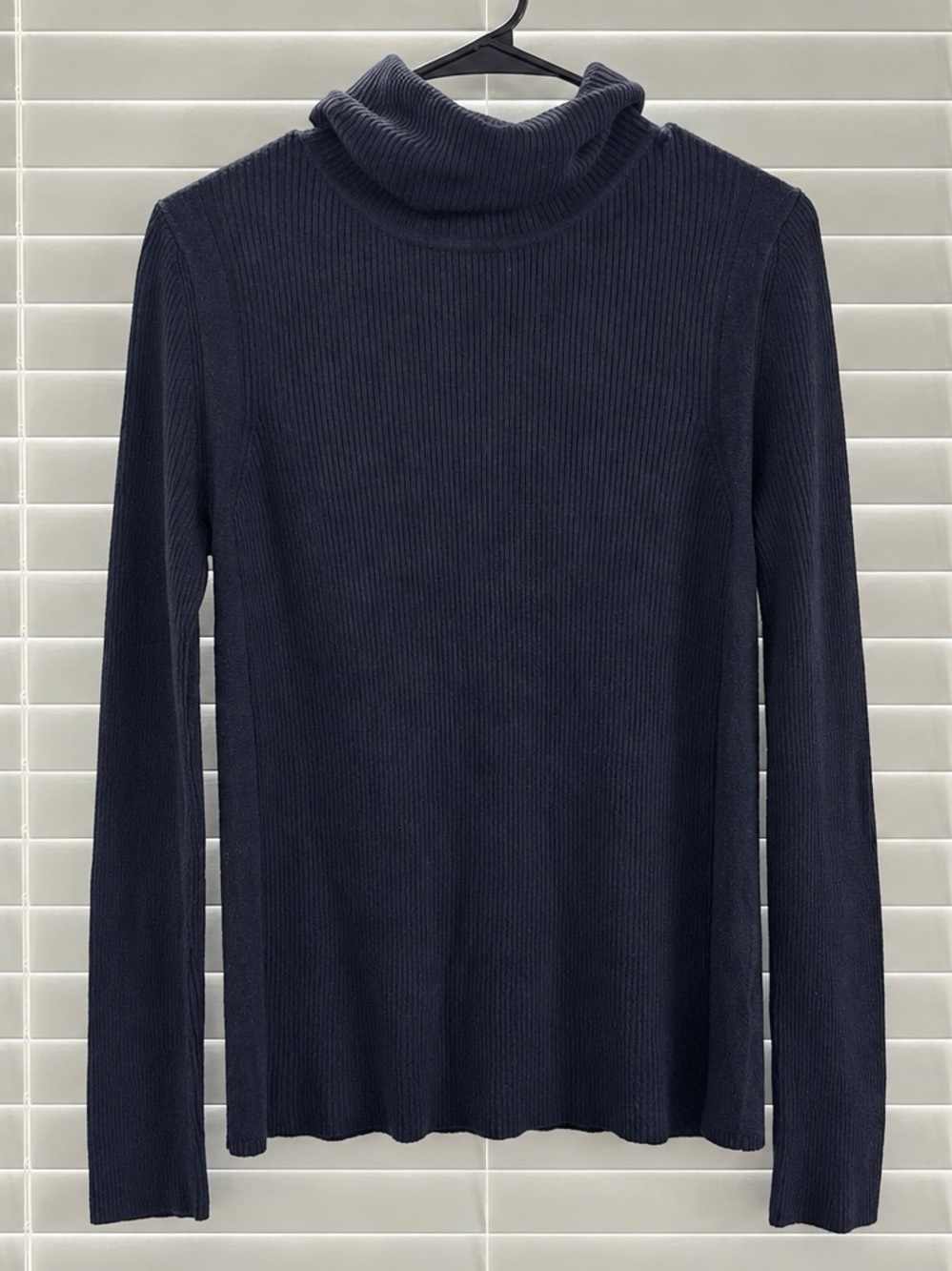 The Limited Womens Navy Ribbed Turtleneck Sweater